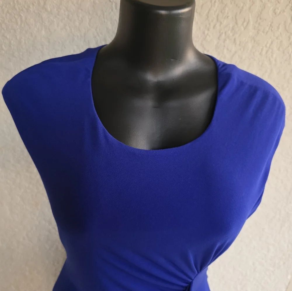 BRAND NEW CONNECT APPAREL SLEEVELESS SIDE RUFFLE SHEATH DRESS - Picture 6 of 16